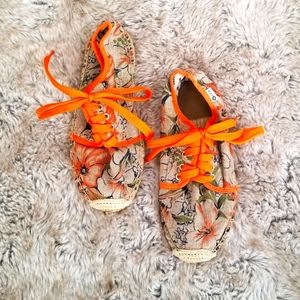 SIKAIWU Japanese Floral Straw Sole Sneakers Sz 38